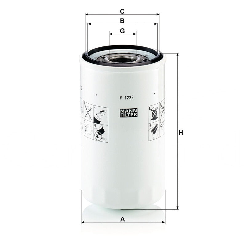 MANN FILTER Schmieroelwechselfilter W 1223 MANN FILTER