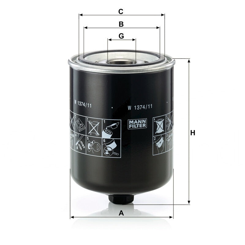 MANN FILTER Schmieroelwechselfilter W 1374/11 MANN FILTER