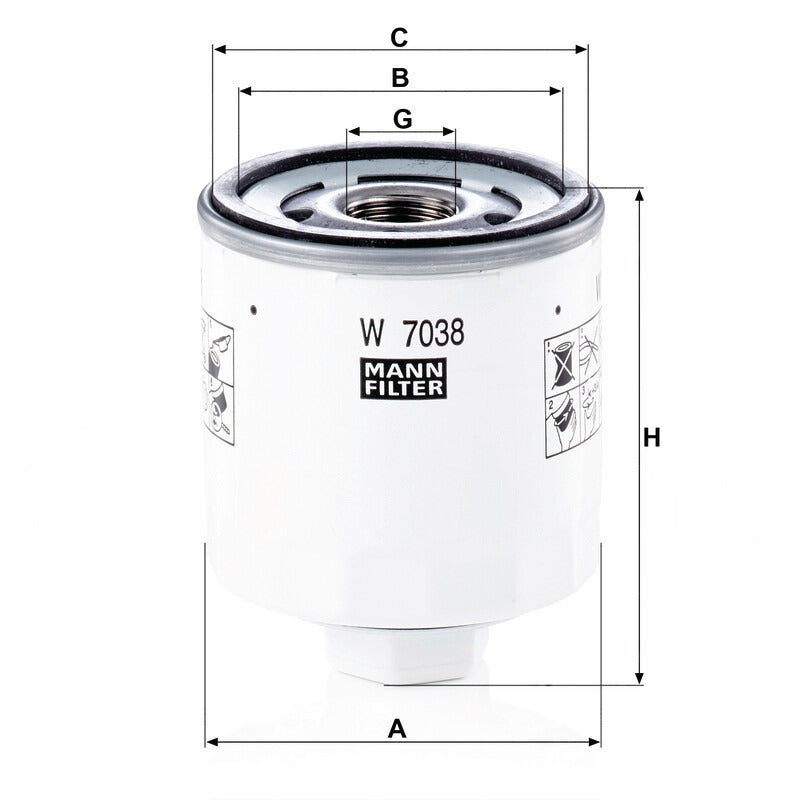 MANN FILTER Schmieroelwechselfilter W 7038 MANN FILTER