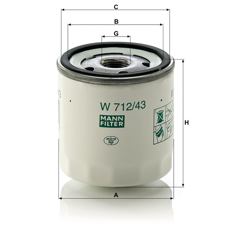 MANN FILTER Motorölfilter W 712/43 MANN FILTER