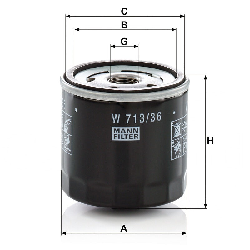 MANN FILTER Ölfilter W 713/36 MANN FILTER