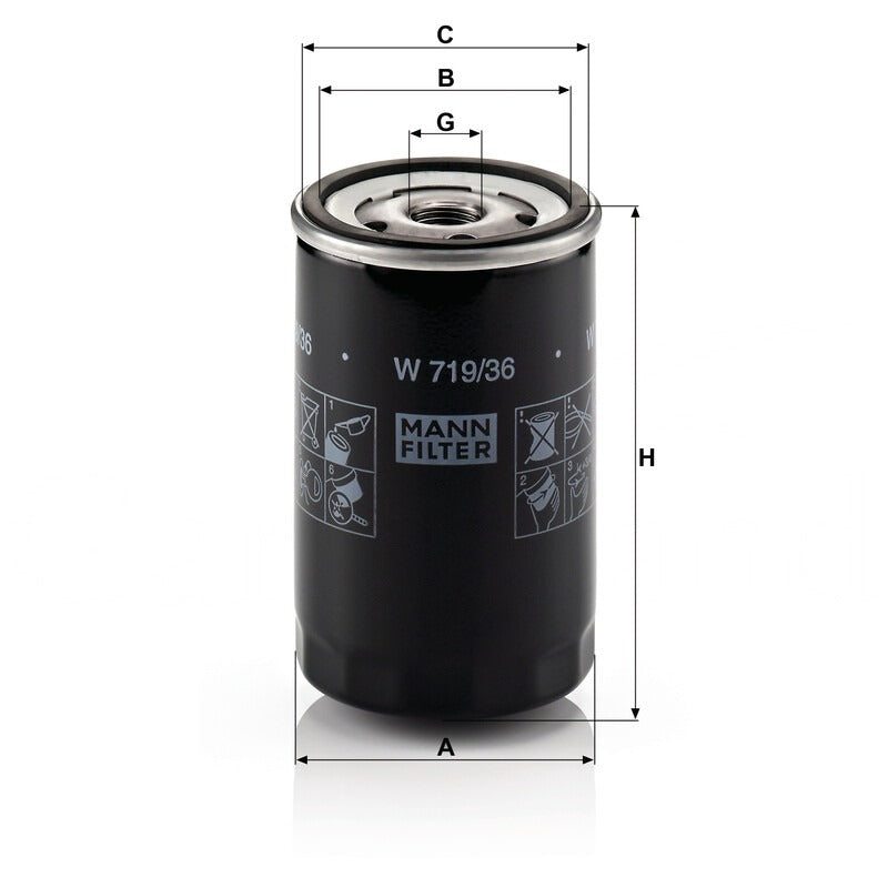 MANN FILTER Ölfilter W 719/36 MANN FILTER