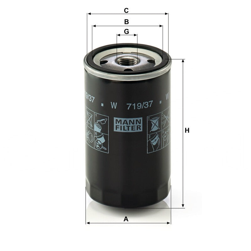 MANN FILTER Schmieroelwechselfilter W 719/37 MANN FILTER