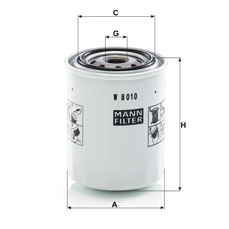 MANN FILTER Schmieroelwechselfilter W 8010 MANN FILTER