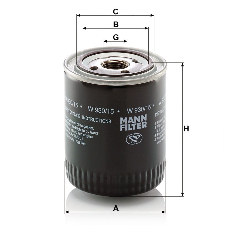 MANN FILTER Motorölfilter W 930/15 MANN FILTER