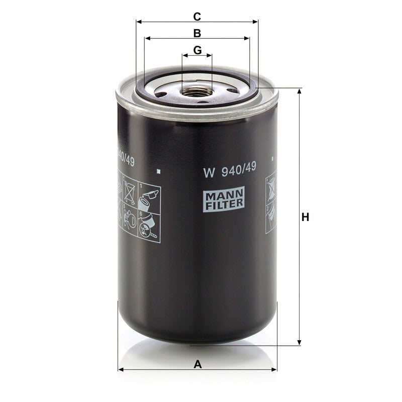 MANN FILTER Schmieroelwechselfilter W 940/49 MANN FILTER