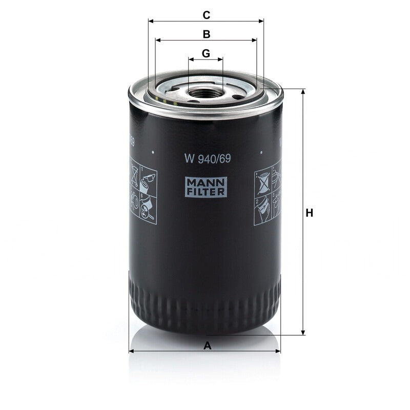 MANN FILTER Motorölfilter W 940/69 MANN FILTER