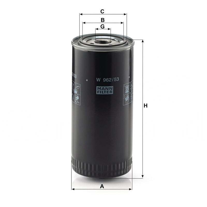 MANN FILTER Schmieroelwechselfilter W 962/53 MANN FILTER