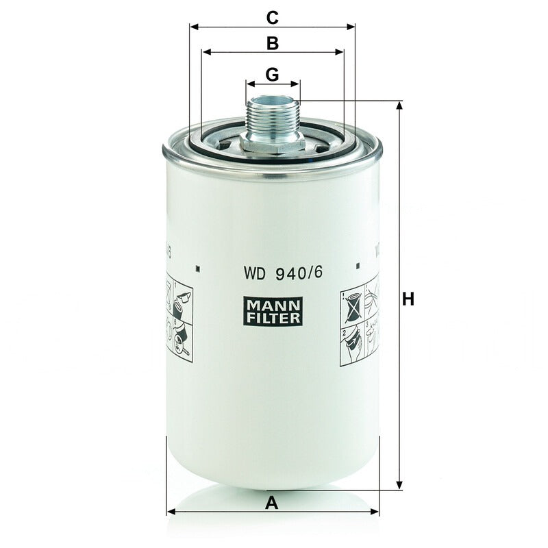 MANN FILTER Hydraulikoelwechselfilter WD 940/6 MANN FILTER