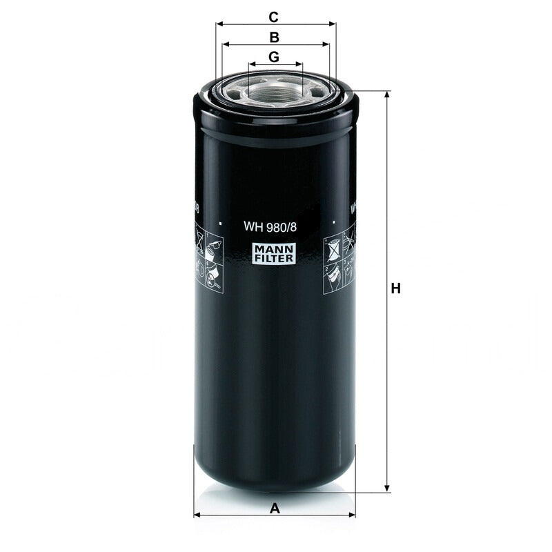 MANN FILTER Hydraulikfilter WH 980/8 MANN FILTER