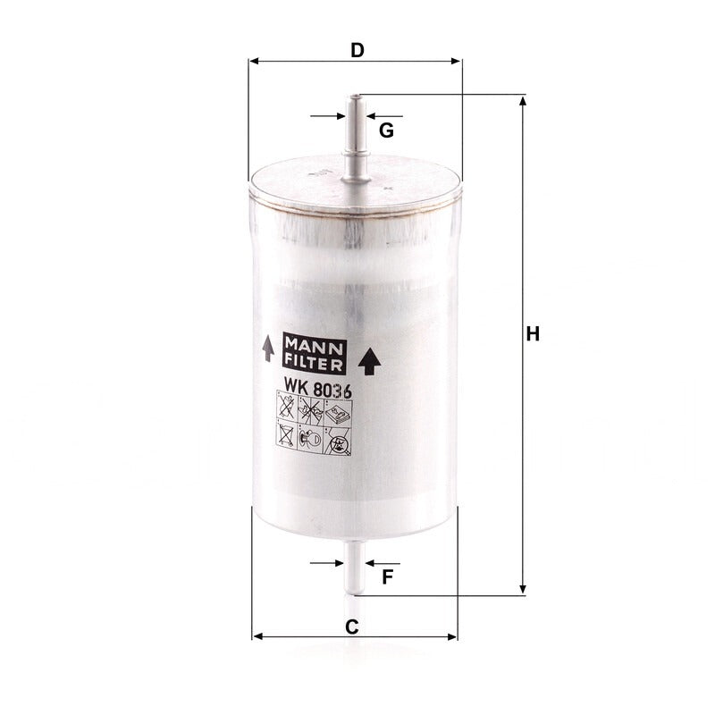 MANN FILTER Kraftstoffwechselfilter WK 8036 MANN FILTER