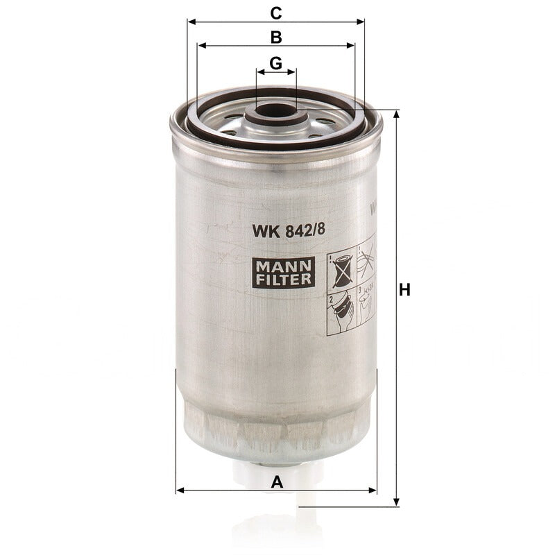 MANN FILTER Kraftstofffilter WK 842/8 MANN FILTER