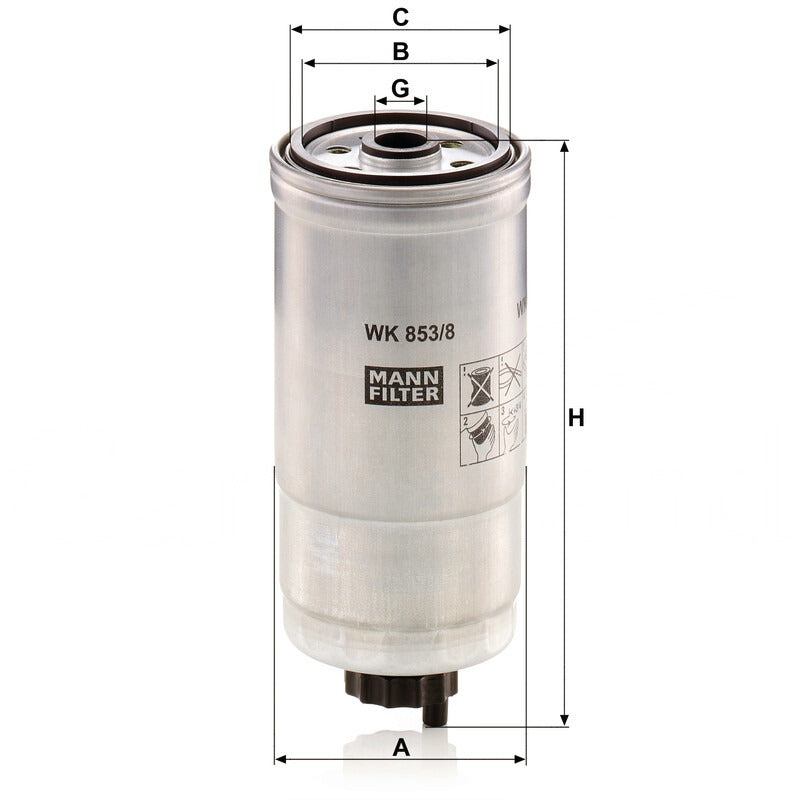 MANN FILTER Kraftstofffilter WK 853/8 MANN FILTER