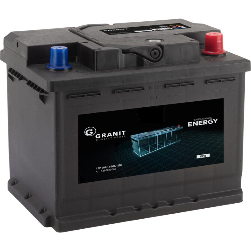 GRANIT ENDURANCE ENERGY Batterie 12 V / 60 Ah – 245 mm – GB EFB L2