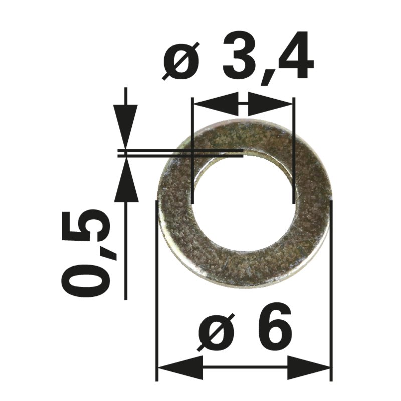 Rotax Scheibe 3,3 x 6,5 x 0,5 mm DIN433 244611 Rotax