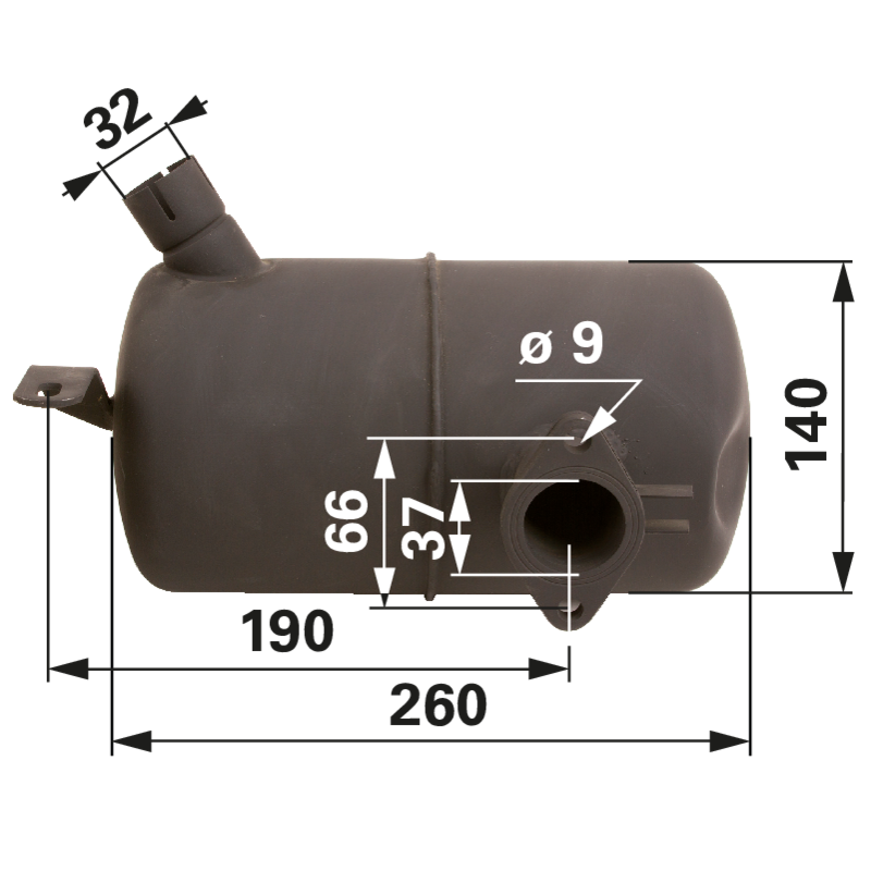 Rotax Auspufftopf 251 und 299 979185 – Normalausführung Rotax