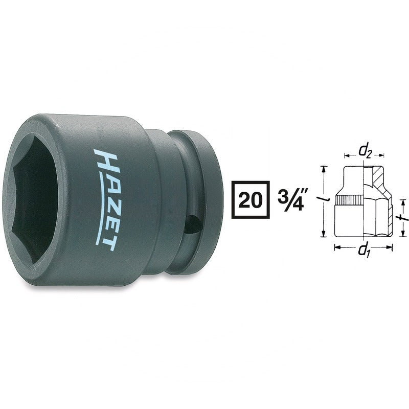 Hazet Kraft-6Kt.-Steckschluessel-Einsatz – 54 mm SW 33