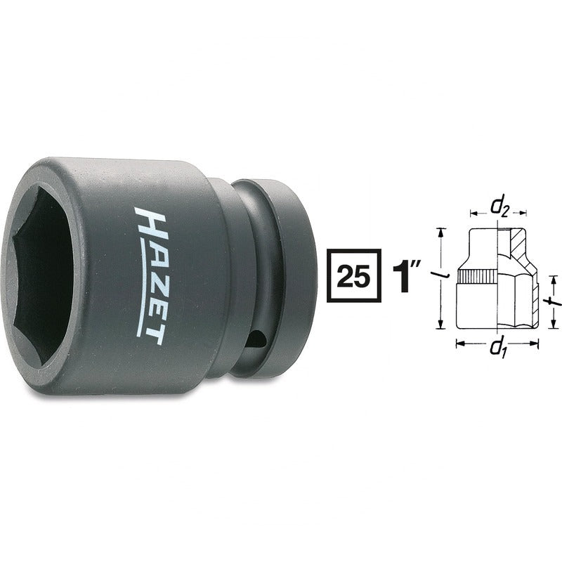 Hazet Kraft-6Kt.-Steckschluessel-Einsatz – 63 mm SW 33