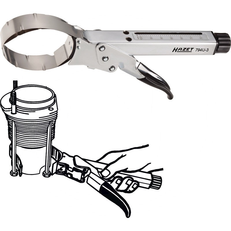 HAZET Kolbenring-Spannzange – Ø 70 mm