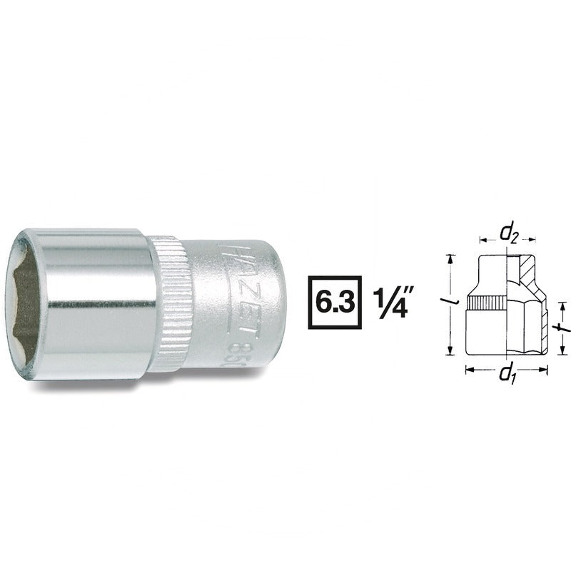 HAZET 6Kt.-Steckschluessel-Einsatz – 25 mm SW 6