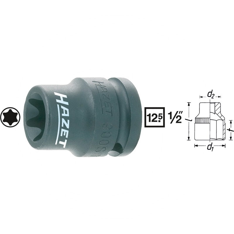 Hazet Kraft-Torx-Steckschluessel-Einsatz – 38 mm SW E20