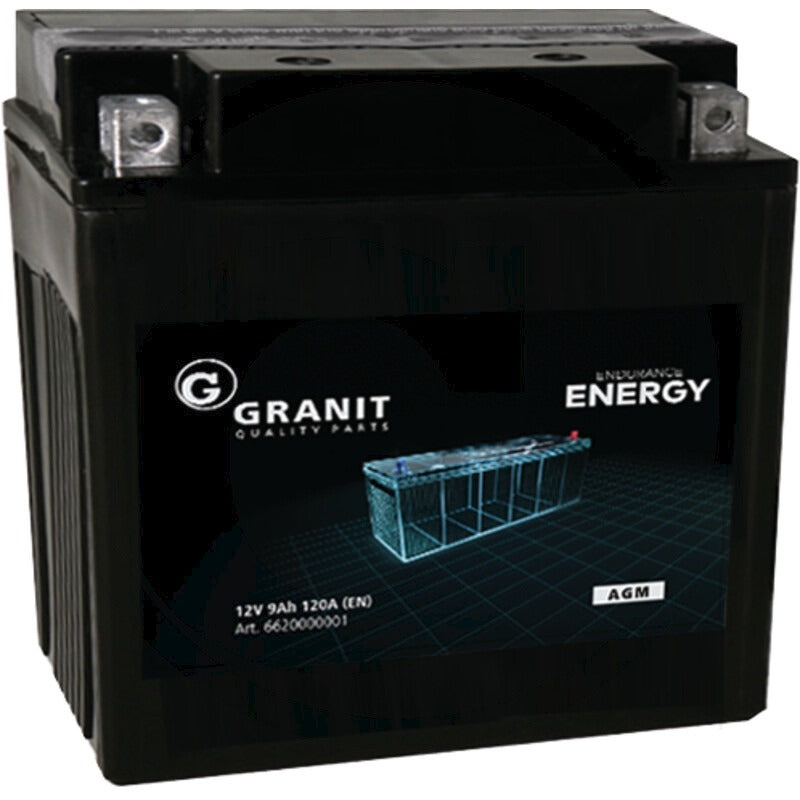 GRANIT ENDURANCE ENERGY Batterie 12 V / 9 Ah Abmessungen L x B x H (mm) 136 x 75 x 14