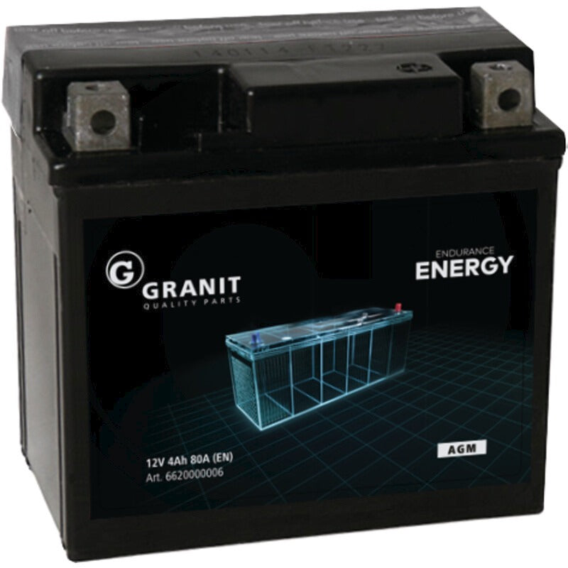 GRANIT ENDURANCE ENERGY Batterie 12 V / 4 Ah Abmessungen L x B x H (mm) 114 x 71 x 10