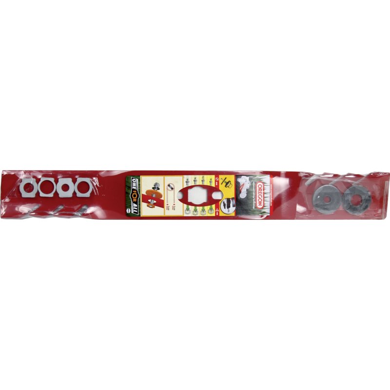 Oregon Universalmesser L: 527 mm, Universal Mulchmesser – One-for-All-(3in1)-gerade-Form Zentralbohrung