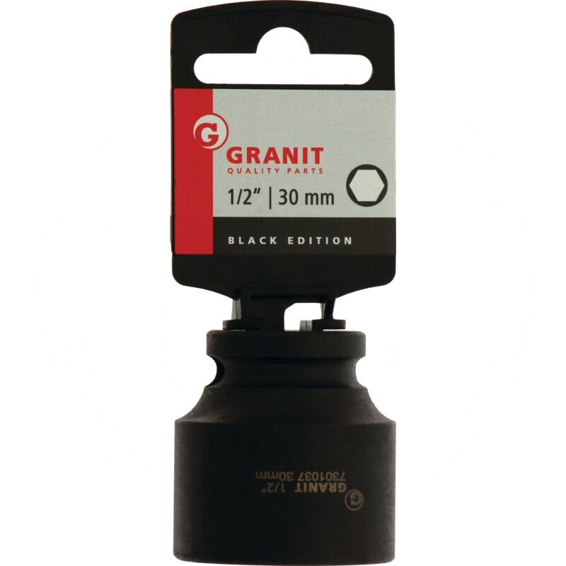 GRANIT BLACK EDITION 1/2' 6Kant-Kraft-Stecknuss, kurz, 30mm – 42 mm – Bild 2
