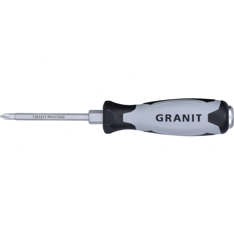 GRANIT BLACK EDITION Schraubendreher mit Schlagkappe passend für Kreuzschlitz Schrauben – 75 mm