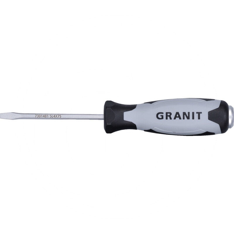 GRANIT BLACK EDITION Schlitz-Schraubendreher passend für Schlitz Schrauben – 75 mm
