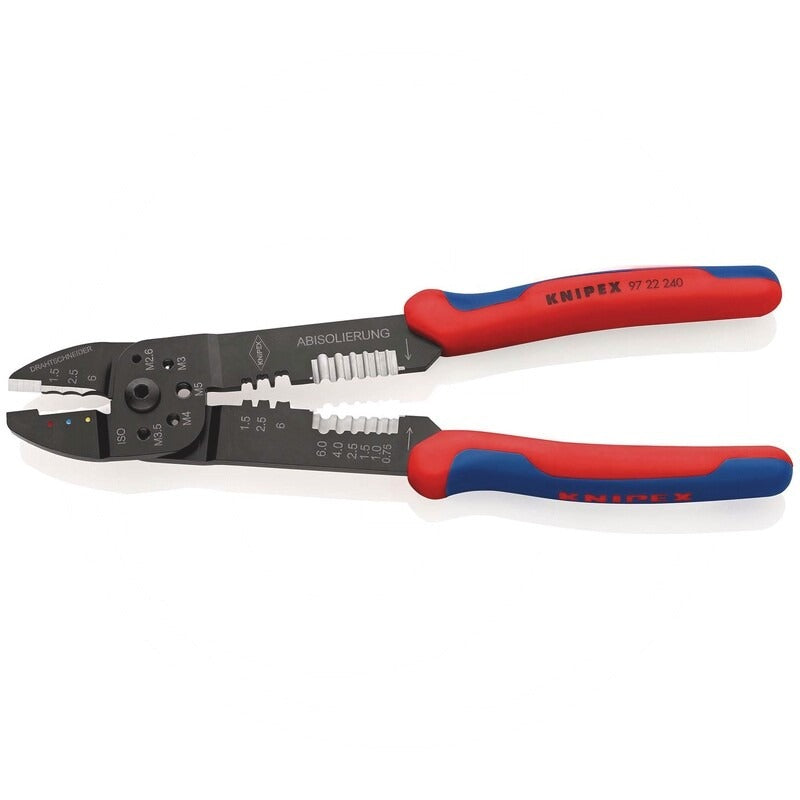 KNIPEX Crimpzange – 240 mm Anwendung für isolierte Kabelschuhe + Ka