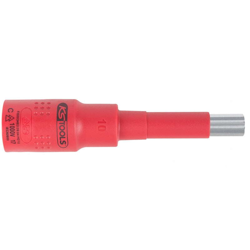 KS TOOLS 3/8" Isolierte Bit-Stecknuss Vielzahn M12, isolier – Ø 23.0