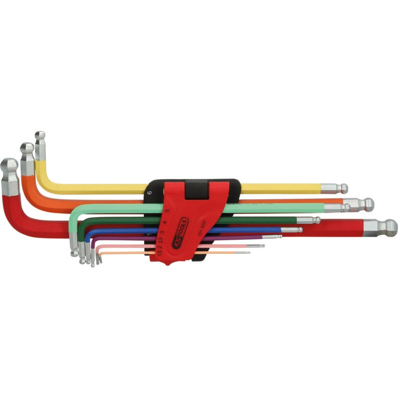 KS TOOLS Winkelstiftschl. 6kant-Kugelk XL 9-tlg.