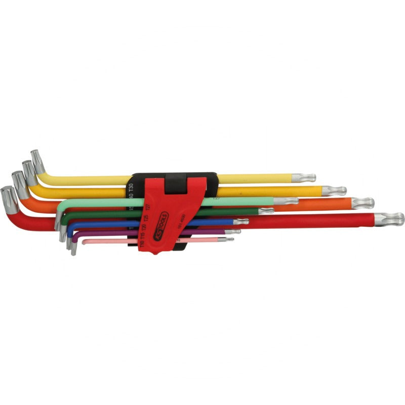 KS TOOLS Winkelstiftschll. TX extra lang 9-tlg.