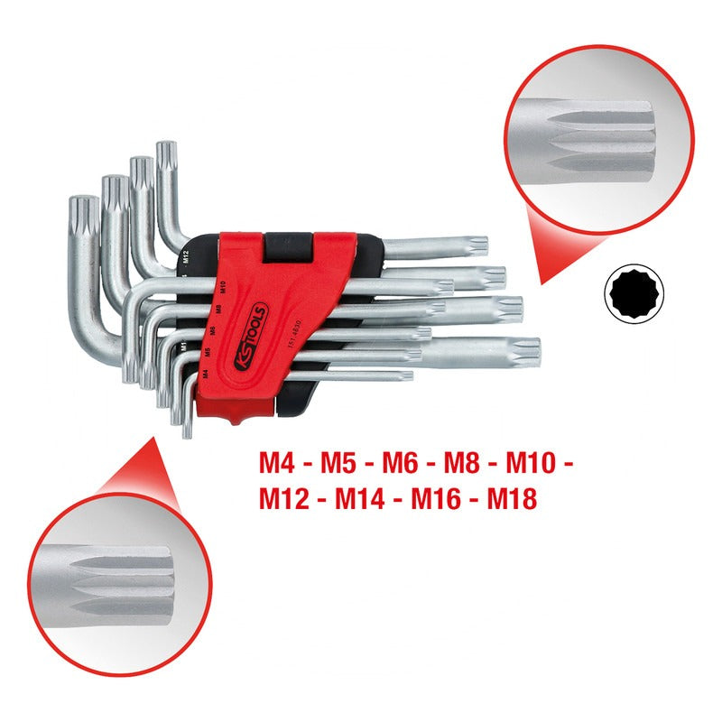 KS Tools Winkelstiftschluessel-Satz XZN, 151.4630 – 233 mm