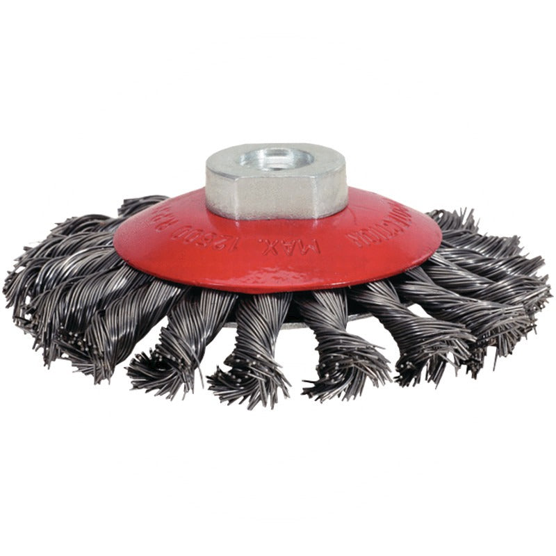 KS TOOLS Kegelform-StahldrahtRundbürste – 105 mm