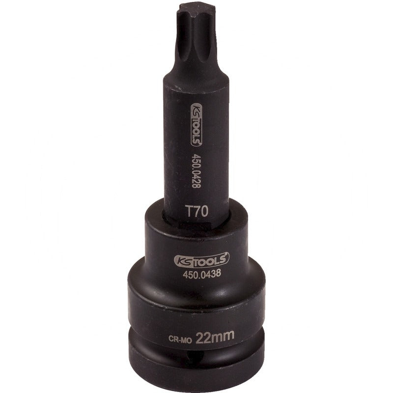 KS Tools 3/ 4" Kraft Bit Stecknuss TX, lang, T8 – 140 mm