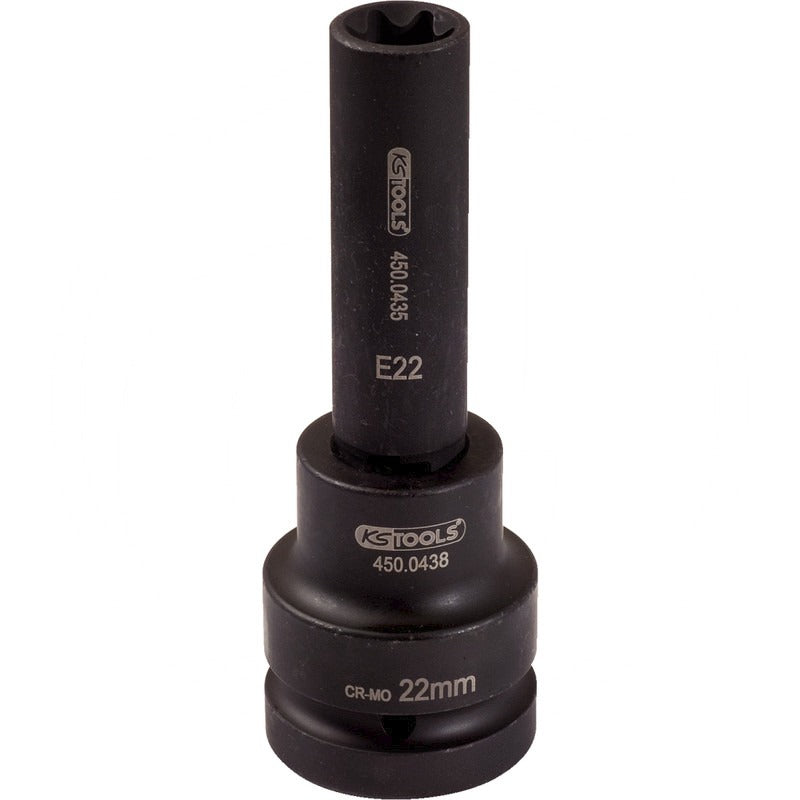 KS Tools 1" Kraft Bit Stecknuss TX - E, lg, E24 – 145 mm