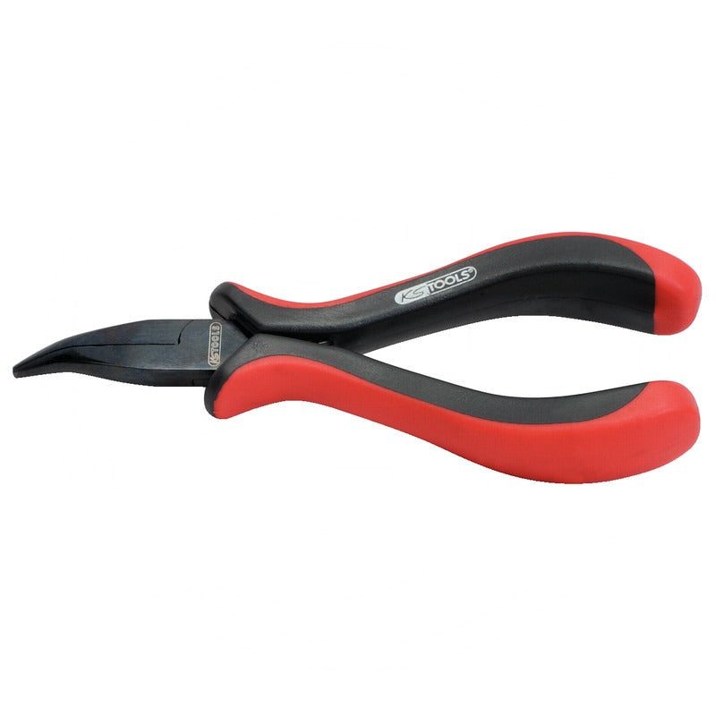 KS Tools Feinmechanik-Flachrundzange, gebogen – 135 mm