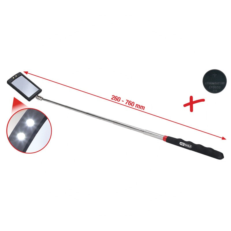 KS TOOLS Flexibler Inspektions-Spiegel – 260 - 760 mm