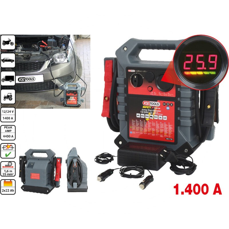 KS Tools Batterie-Booster 12/24 V, 1400 - 700 A – 460 mm – Bild 3