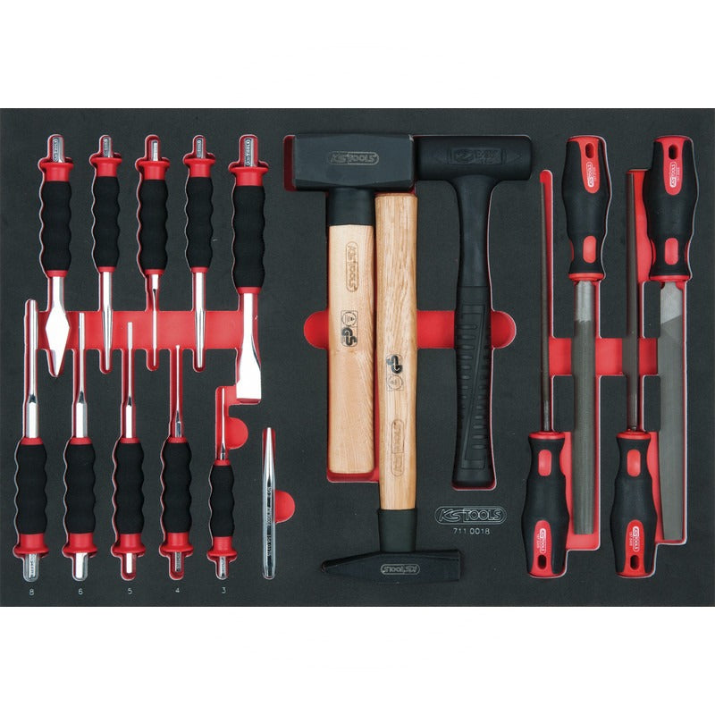 KS Tools Feilen-, Meißel- und Hammer-Satz – 585 mm