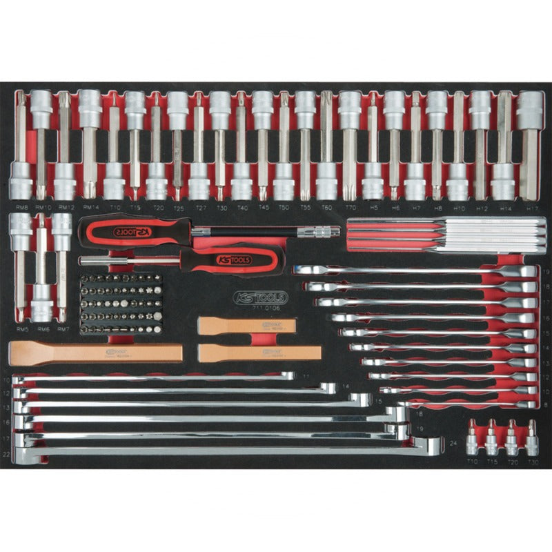 KS Tools Meißel-, Schlüssel-, Bit-Steck, 711.0106 – Breite 564.0 mm