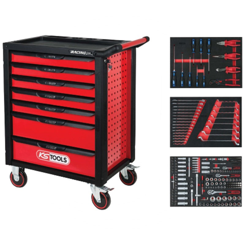 KS TOOLS Werkstattwagen mit 7 Schubladen – 905 mm
