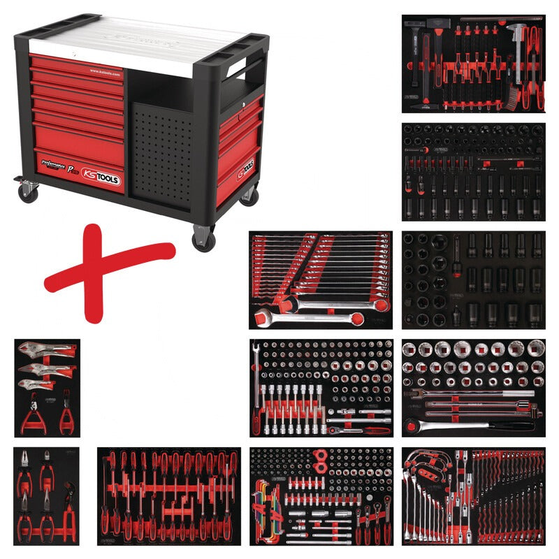 KS Tools Werkstattwagen P35, mit 528 Werkzeugen