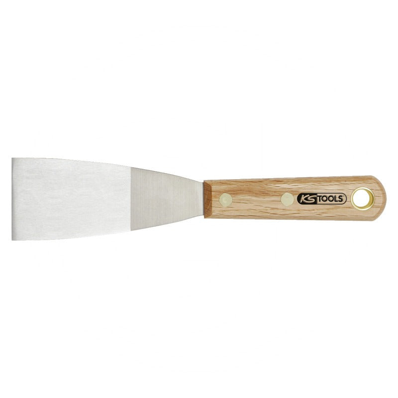 KS TOOLS Edelstahl-Spachtel, 50mm, mit Holzgriff – 234 mm