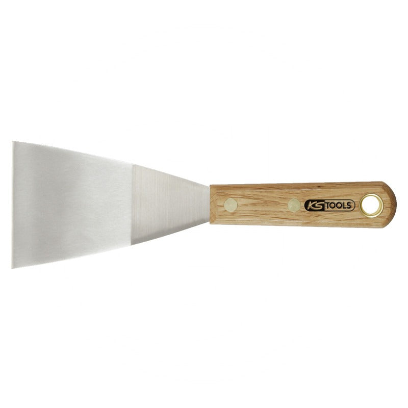 KS TOOLS Edelstahl-Spachtel, 75mm, mit Holzgriff – 225 mm