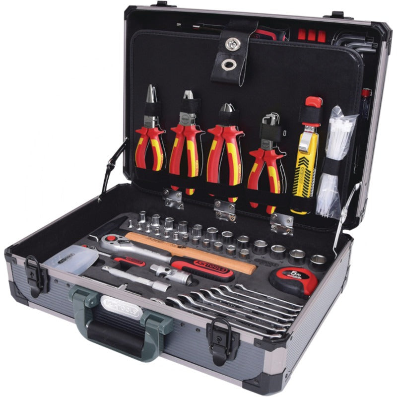 KS Tools 1/4" + 1/2 Elektriker-Werkzeugkoffer, 128-tlg. – 360 mm