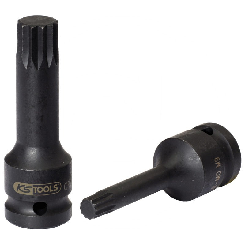 KS Tools 1/ 2" Kraft Bit Stecknuss XZN, lang, M6 – 75 mm